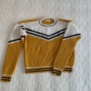 Fuzzy yellow sweater